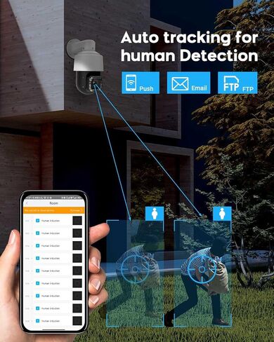 VIKYLIN 4K PTZ Outdoor Camera 8MP IP POE Auto Tracking Pan Tilt 18xOptical Zoom with Wiper,Spotlights Color Night Vision,AI Human/Vehicle Detection,2-Way Talk, SD (512GB) in Saudi Arabia