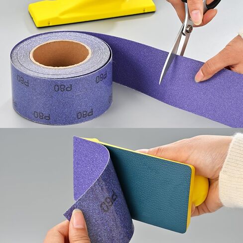 400 Grit PSA Sandpaper Roll, Self Adhesive Stickyback Sand Paper | 2-3/4" Wide Continuous 20 Yard Roll, Purple Film Ceramic Abrasive Longboard Sanding Roll for Auto, Wood, Hand Sanding Blocks in Kuwait