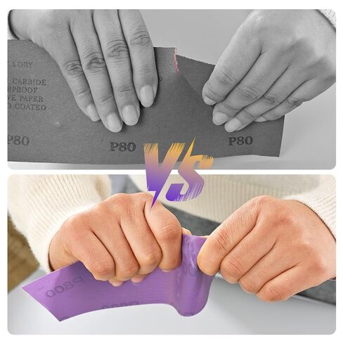 400 Grit PSA Sandpaper Roll, Self Adhesive Stickyback Sand Paper | 2-3/4" Wide Continuous 20 Yard Roll, Purple Film Ceramic Abrasive Longboard Sanding Roll for Auto, Wood, Hand Sanding Blocks in Kuwait