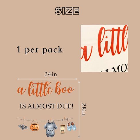 A Little Boo is Almost Due Decal | Halloween Baby Shower Gender Reveal Party Decorations,Little Boo Bat Pumpkin Sign Balloon Arch Background Decal in Saudi Arabia