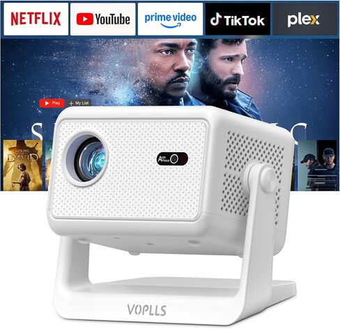 [Officially-Licensed APP & 3200 ANSI] Smart Mini Projector with WiFi and Bluetooth, VOPLLS Portable Outdoor Projector 4K Support , Native 1080P Home Movie Projector in Saudi Arabia