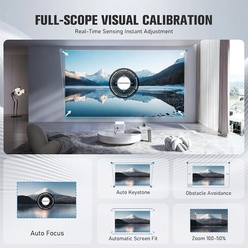 [Officially-Licensed APP & 3200 ANSI] Smart Mini Projector with WiFi and Bluetooth, VOPLLS Portable Outdoor Projector 4K Support , Native 1080P Home Movie Projector in Saudi Arabia