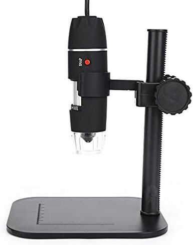 S02 50-500X 8LED White Light USB Digital Binocular Microscope Instrument with Lifting Support Bracket Microscopio Supports (Color : Black) in Saudi Arabia