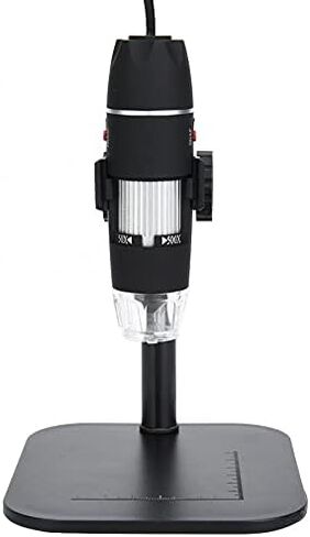 S02 50-500X 8LED White Light USB Digital Binocular Microscope Instrument with Lifting Support Bracket Microscopio Supports (Color : Black) in Saudi Arabia
