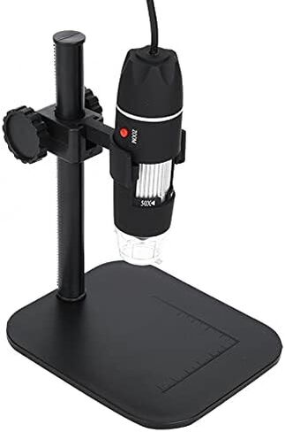 S02 50-500X 8LED White Light USB Digital Binocular Microscope Instrument with Lifting Support Bracket Microscopio Supports (Color : Black) in Saudi Arabia