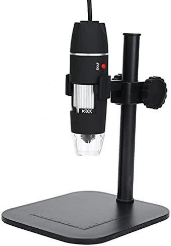S02 50-500X 8LED White Light USB Digital Binocular Microscope Instrument with Lifting Support Bracket Microscopio Supports (Color : Black) in Saudi Arabia
