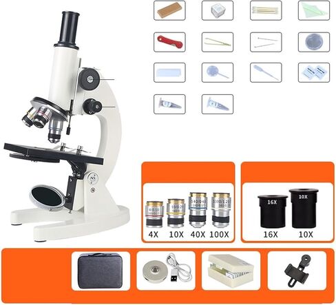 Microscope, Microscope, Monocular Optical Scope 64x-160x School Science Experimental Biology Children's Digital,for Homeschool Lab in Kuwait
