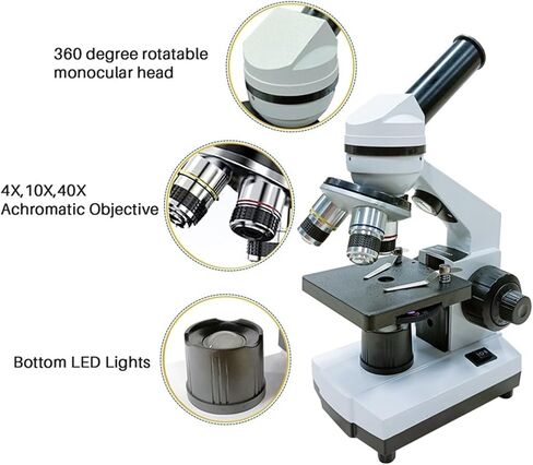 Microscope, Microscopes, Biological 16X Compound for Students Lab,for Homeschool Lab in Kuwait