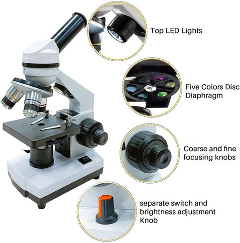 Microscope, Microscopes, Biological 16X Compound for Students Lab,for Homeschool Lab in Kuwait