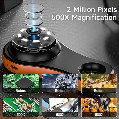 Microscope, Digital Magnifier HD1080P 500X Portable Handheld Microscope,for Homeschool Lab in Kuwait