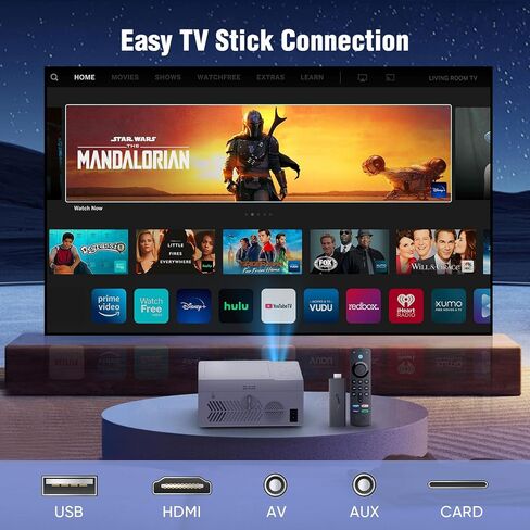 TMY Bluetooth Projector with DVD Player Built in, 1080P Mini Projector, Portable DVD Projector for Outdoor Movies, Compatible with Smartphone/PC/TV Stick/HDMI/USB/TF (white) in Saudi Arabia