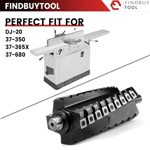 FINDBUYTOOL Helical Cutterhead for Delta DJ-20 8" Jointer - Carbide Insert Cutterhead Replacement for Models 37-350, 37-365X, 37-680, 37-680X - Includes 40 Knives, Screws, Tools & Bearings in Saudi Arabia