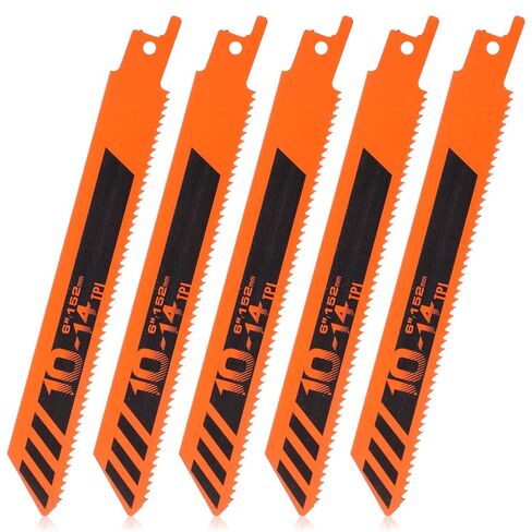5 PCS Saw Blades Metal Cutting Reciprocating Saw Blades | 6 inch 14TPI reciprocating saw blades for cutting wood metal pipes and steel bars fits most saws in Saudi Arabia