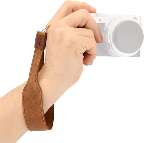 MegaGear MG1613 SLR, DSLR Genuine Leather Wrist Strap, Brown, One Size in Kuwait