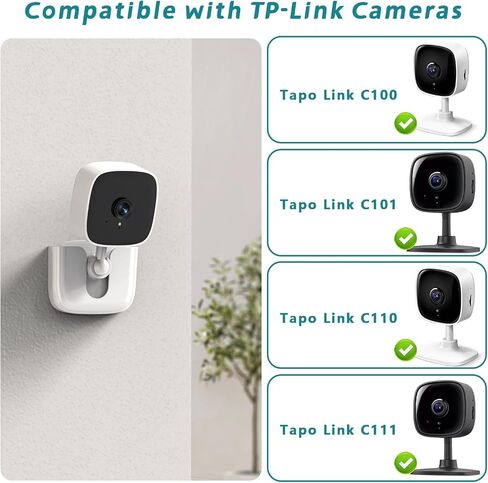 Adhesive Tapo Camera Mount,Fit for Tapo Link Indoor Security Camera C100 /C110 ,No Drilling Mount Holder,No Damage to Surface Mounting Bracket (Tapo Link Cameras is Not Included) White,2Pack in Saudi Arabia