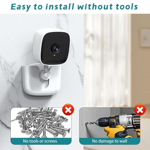 Adhesive Tapo Camera Mount,Fit for Tapo Link Indoor Security Camera C100 /C110 ,No Drilling Mount Holder,No Damage to Surface Mounting Bracket (Tapo Link Cameras is Not Included) White,2Pack in Saudi Arabia