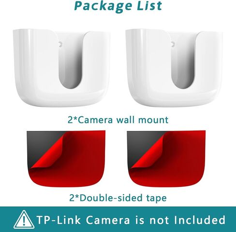Adhesive Tapo Camera Mount,Fit for Tapo Link Indoor Security Camera C100 /C110 ,No Drilling Mount Holder,No Damage to Surface Mounting Bracket (Tapo Link Cameras is Not Included) White,2Pack in Saudi Arabia