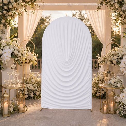 7.2FT Pink Arch Cover - Stretchy Fitted Arch Backdrop Cover for Round Top Chiara Backdrop Stand for Wedding Baby Shower Birthday Party Bridal Shower Decorations in Saudi Arabia