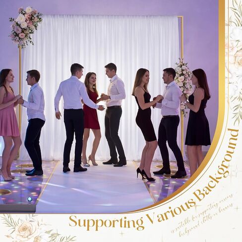 Novabright 3 Pcs 10 x 10 ft Wedding Backdrop Stand with White Drapes, Gold | Heavy Duty Adjustable Pipe and Drape Backdrop Stand Kit, Metal Photography Booth Background for Wedding Birthday Party in Saudi Arabia