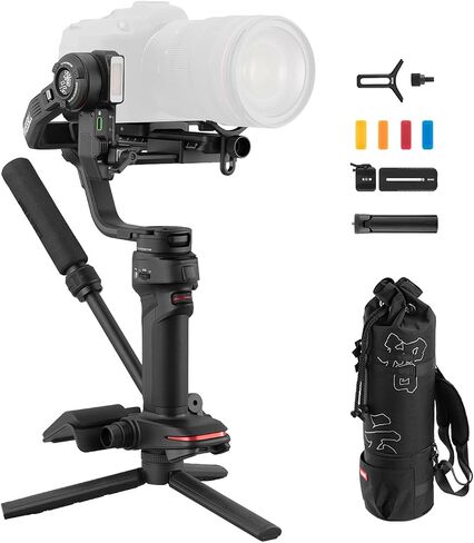 مجموعة ZHIYUN Weebill 3، مثبت جيمبال لكاميرات DSLR والكاميرا غير المرآة، نيكون سوني باناسونيك كانون فوجي فيلم BMPCC 6K، مقبض حبال قابل للتمديد، مسند للمعصم، تكامل الضوء والميكروفون، شحن سريع PD in Kuwait