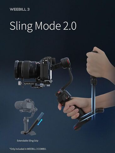 مجموعة ZHIYUN Weebill 3، مثبت جيمبال لكاميرات DSLR والكاميرا غير المرآة، نيكون سوني باناسونيك كانون فوجي فيلم BMPCC 6K، مقبض حبال قابل للتمديد، مسند للمعصم، تكامل الضوء والميكروفون، شحن سريع PD in Kuwait