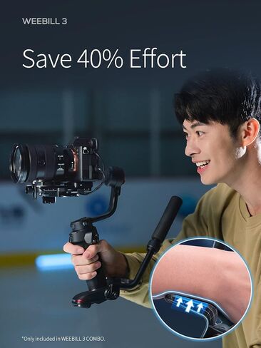 مجموعة ZHIYUN Weebill 3، مثبت جيمبال لكاميرات DSLR والكاميرا غير المرآة، نيكون سوني باناسونيك كانون فوجي فيلم BMPCC 6K، مقبض حبال قابل للتمديد، مسند للمعصم، تكامل الضوء والميكروفون، شحن سريع PD in Kuwait