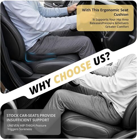 Car Seat Cushions for Driving | Car Seat Cushions,Relieve Sciatica & Back Pain, Improve Driving Posture, Ergonomic Truck Seat Cushion for Long Commute in Kuwait