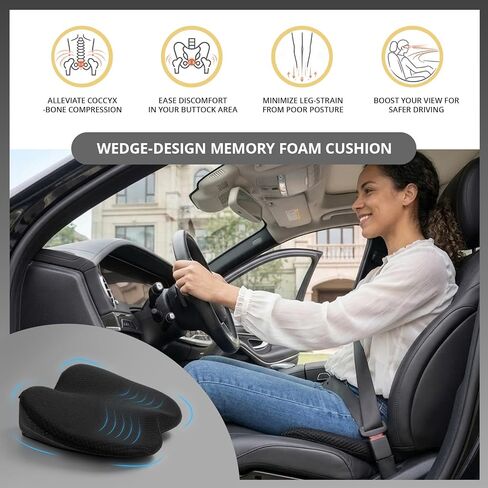 Car Seat Cushions for Driving | Car Seat Cushions,Relieve Sciatica & Back Pain, Improve Driving Posture, Ergonomic Truck Seat Cushion for Long Commute in Kuwait