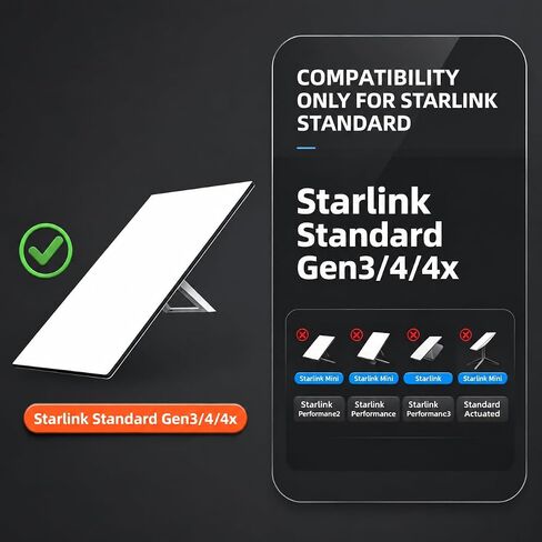 حامل Starlink للجيل الثالث 4/4X القياسي، حامل جداري قابل للتعديل مع ذراع تلسكوبي، دعامة أطباق قمر صناعي مقاومة للصدأ ومقاومة للطقس للجدران الخرسانية المصنوعة من الطوب الخشبي، ملحقات Starlink V3/V4 in Kuwait