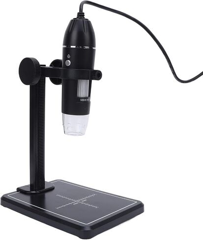 Digital Microscope with Stand, USB Digital Microscope 1600x Magnification, 8 Adjustable LED Lights for PC and Android Phone, Includes Measuring Scale and Adapter in Saudi Arabia