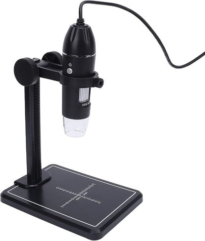 Digital Microscope with Stand, USB Digital Microscope 1600x Magnification, 8 Adjustable LED Lights for PC and Android Phone, Includes Measuring Scale and Adapter in Saudi Arabia