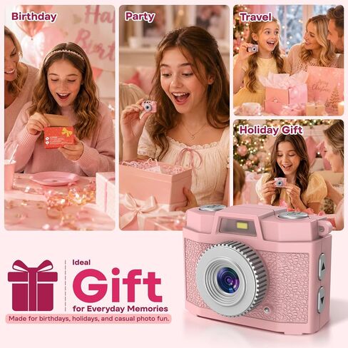 Mini Portable Keychain Digital Camera: 1.47" Display 1080P Video Camera | Pocket Retro Recorder with 5 Vintage Filter, USB-C Rechargeable, 32GB Card, Ideal Gift for Teen Adult Y2K Party Travel Vlog in Kuwait