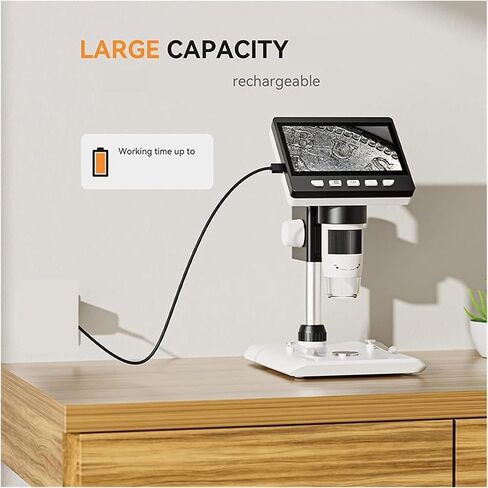 USB Microscope, Microscope 1000x 4.3 Inch Digital Coin Computer Laptop Soldering Tool Suitable for Beginners to Learn and Experiment in Saudi Arabia