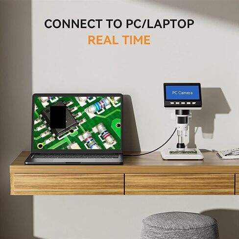USB Microscope, Microscope 1000x 4.3 Inch Digital Coin Computer Laptop Soldering Tool Suitable for Beginners to Learn and Experiment in Saudi Arabia