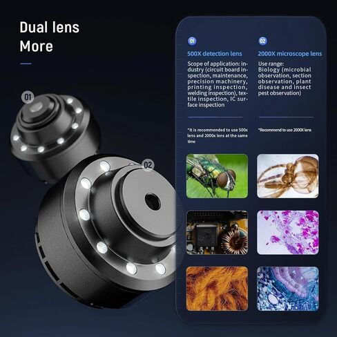 USB Microscope, 315wifi Microscope 2000X Dual Lens Biological USB/WiFi Mobile Phone Mite High-Power Digital in Saudi Arabia
