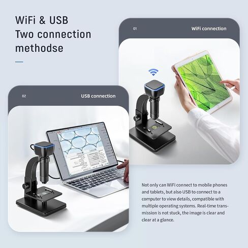 USB Microscope, 315wifi Microscope 2000X Dual Lens Biological USB/WiFi Mobile Phone Mite High-Power Digital in Saudi Arabia
