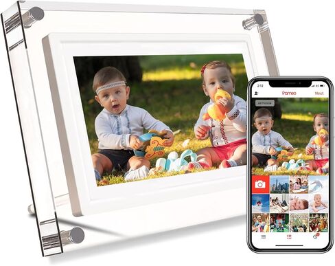 Frameo 7INCH WiFi Acrylic Digital Picture Frame,1024 * 600 IPS Screen Digital Photo Frame,32GB Build in Memory,Auto-Rotate,Share Your Love Anytime Anywhere in Kuwait