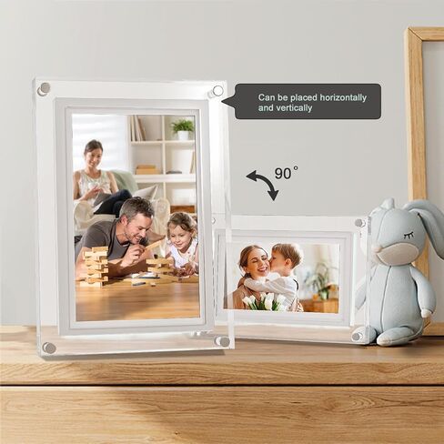 Frameo 7INCH WiFi Acrylic Digital Picture Frame,1024 * 600 IPS Screen Digital Photo Frame,32GB Build in Memory,Auto-Rotate,Share Your Love Anytime Anywhere in Kuwait