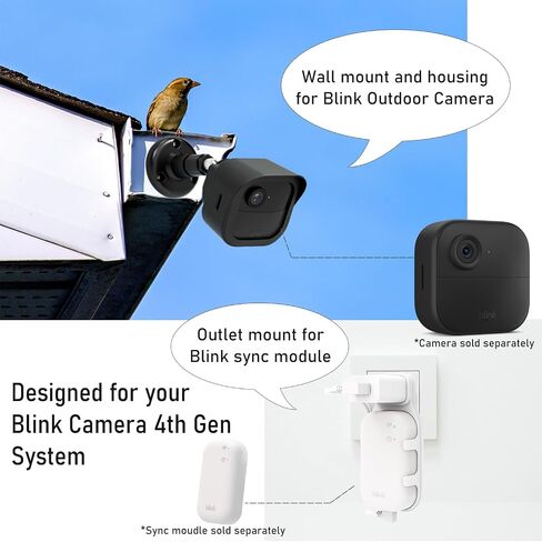 3Pack Blink Outdoor Camera Mount Housing for Blink Camera 4th Gen 2K+ | Protective Housing 360 Degree Adjustable Mount with Blink Sync Module Mount for Blink Outdoor Camera 4th gen, Blink 2K+ in Kuwait