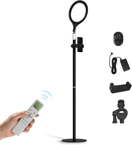14" Full Screen Ring Light with Adjustable Stand, Studio LED Ring Light with Phone Holder & 58" Stand, Selfie Light with Remote for Video Photography, TikTok, YouTube, Live Stream in Saudi Arabia
