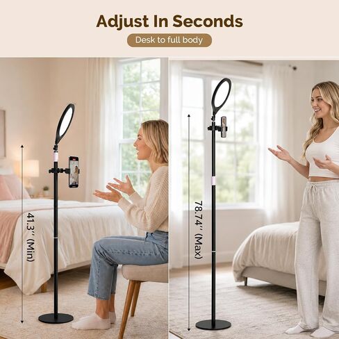 14" Full Screen Ring Light with Adjustable Stand, Studio LED Ring Light with Phone Holder & 58" Stand, Selfie Light with Remote for Video Photography, TikTok, YouTube, Live Stream in Saudi Arabia