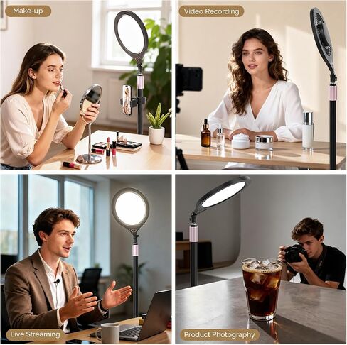 14" Full Screen Ring Light with Adjustable Stand, Studio LED Ring Light with Phone Holder & 58" Stand, Selfie Light with Remote for Video Photography, TikTok, YouTube, Live Stream in Saudi Arabia