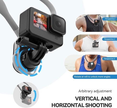 TELESIN S2 Quick Release Magnetic Neck Mount with Fixing Chest Strap | Necklace Lanyard Holder for GoPro 13 12 11 10 9 8 7 6 Go Pro Max Insta360 X3 X4 GO3 Ace Pro DJI Action 5 Pro 3 4 in Kuwait