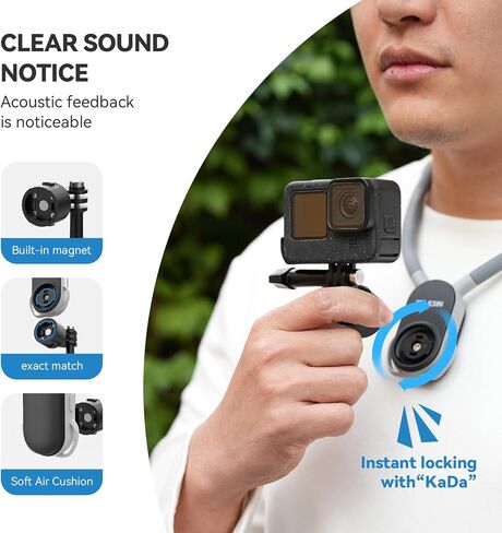 TELESIN S2 Quick Release Magnetic Neck Mount with Fixing Chest Strap | Necklace Lanyard Holder for GoPro 13 12 11 10 9 8 7 6 Go Pro Max Insta360 X3 X4 GO3 Ace Pro DJI Action 5 Pro 3 4 in Kuwait