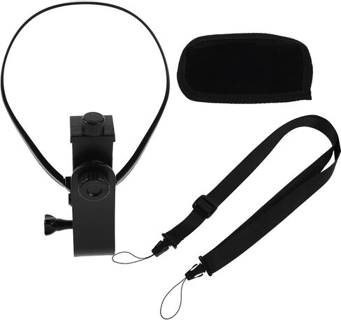 Neck Phone Mount Stand and Camera Chest Holder for POV Recording, Hands-Free Flexible Neck Mount with Strap for Outdoor Cycling Vlogging and Live Broadcast in Saudi Arabia