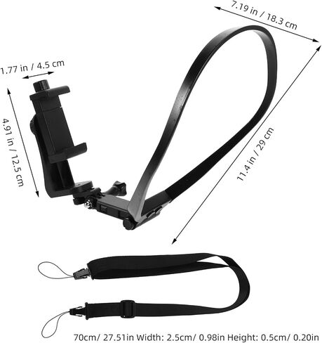 Neck Phone Mount Stand and Camera Chest Holder for POV Recording, Hands-Free Flexible Neck Mount with Strap for Outdoor Cycling Vlogging and Live Broadcast in Saudi Arabia