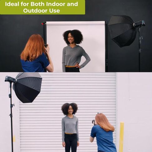 BoomBox 36"/91.4 cm Octagonal Softbox w Bowens S-Type Mount V2 - Umbrella-Style Quick-Open Light Modifier for Monolights Strobes and LED Lights, Removable Diffuser & Baffle, Deflector Plate in Saudi Arabia
