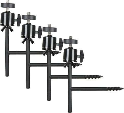 4 Pack Trail Camera Tree Mount, 360°Adjustable Trail Camera Holder | T-Shaped Tracking Camera Bracket, Tree 1/4"-20 Screw Mounting Brackets, Steel Trailcam Holder for Hunting in Saudi Arabia
