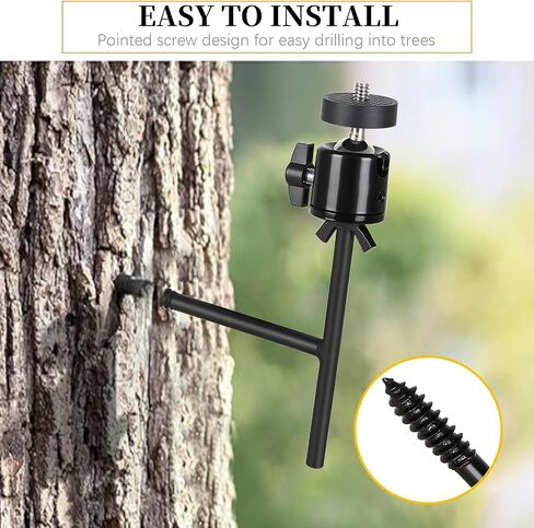 4 Pack Trail Camera Tree Mount, 360°Adjustable Trail Camera Holder | T-Shaped Tracking Camera Bracket, Tree 1/4"-20 Screw Mounting Brackets, Steel Trailcam Holder for Hunting in Saudi Arabia
