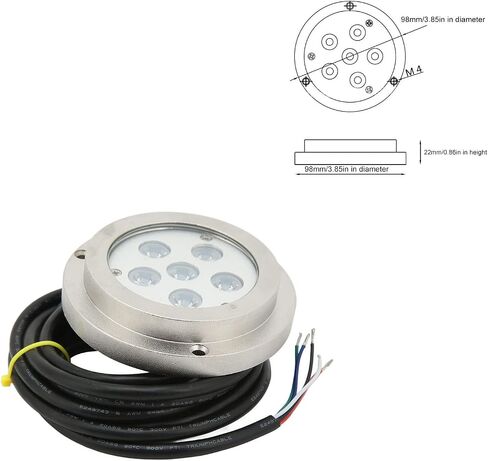 Boat Underwater Light, 316 Stainless Steel Underwater Light 12V 24V 17W RGBW LED 3.8 Inch Flush Mount IP68 for Yacht Ship Motorboat Pool Fountain in Saudi Arabia